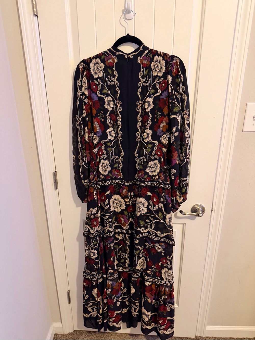 The Black Rococo Flowers Ruffled Maxi Dress by FARM Rio - Picture 4 of 8